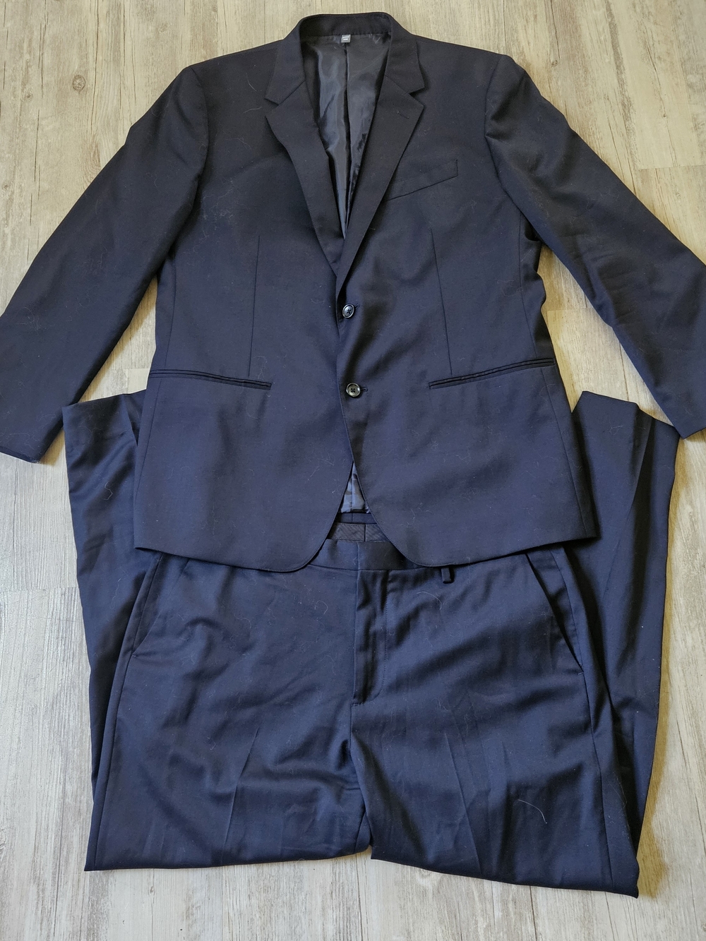 Bonobos Men's Slim Fit Solid Dark Blue Jetsetter Wool Two-Piece Suit 46R